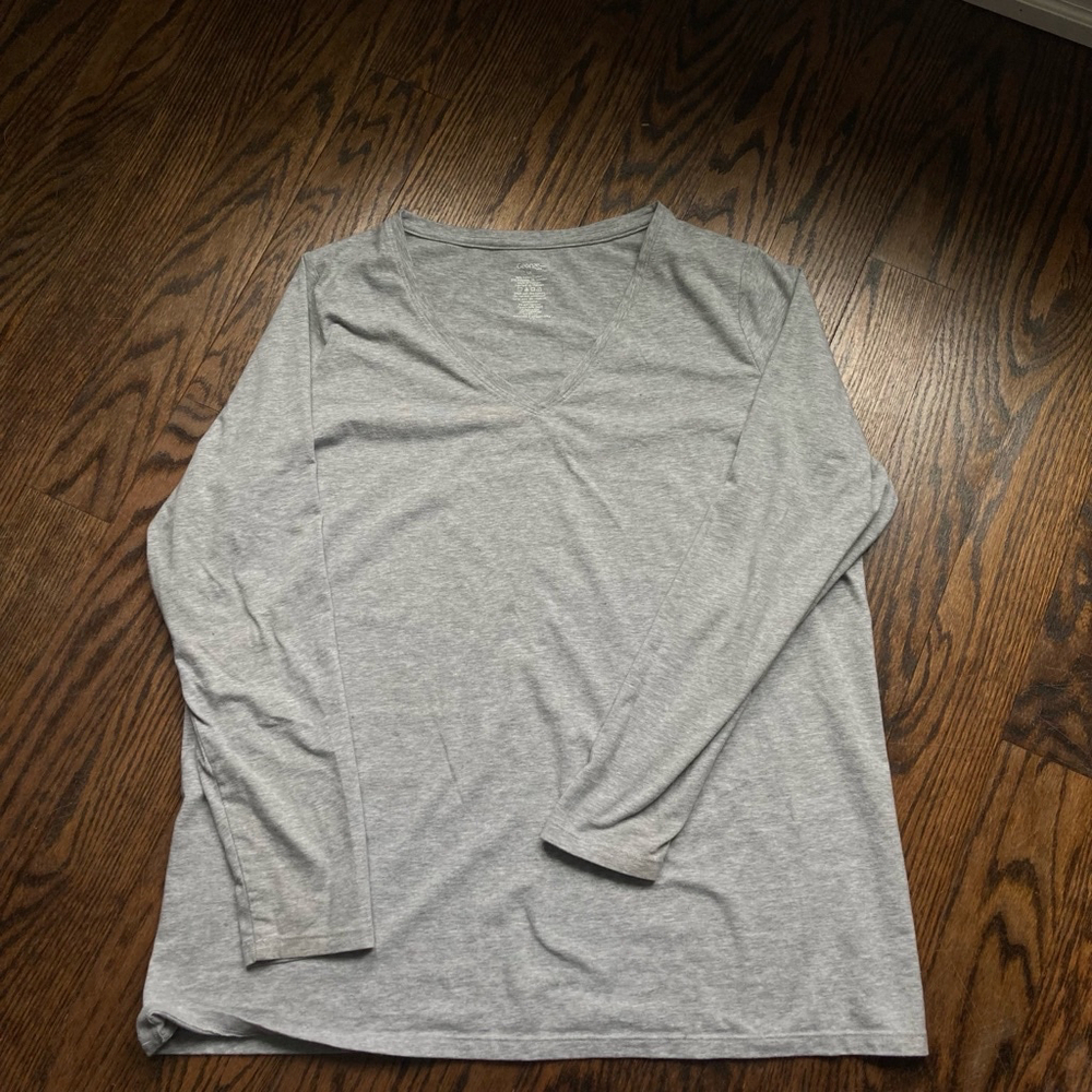 Women's George Long Sleeve T-Shirt Size 1X Gray